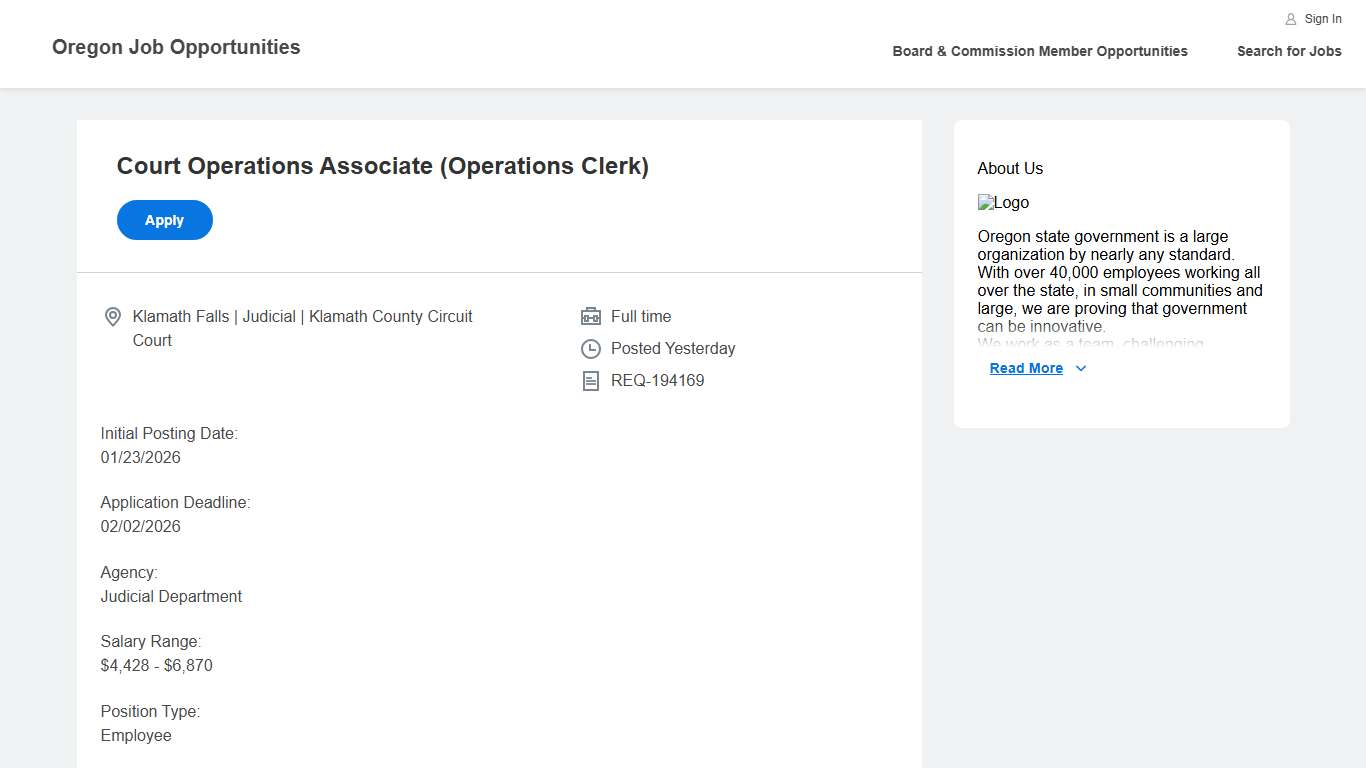 Oregon Job Opportunities