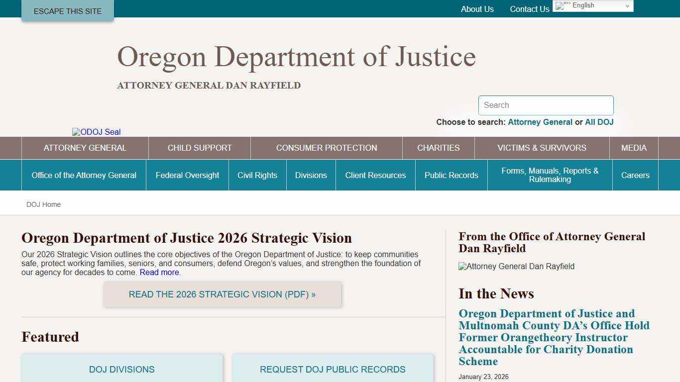 Attorney General - Oregon Department of Justice